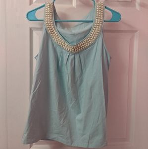 Talbots Size Large Blue Sleeveless Top